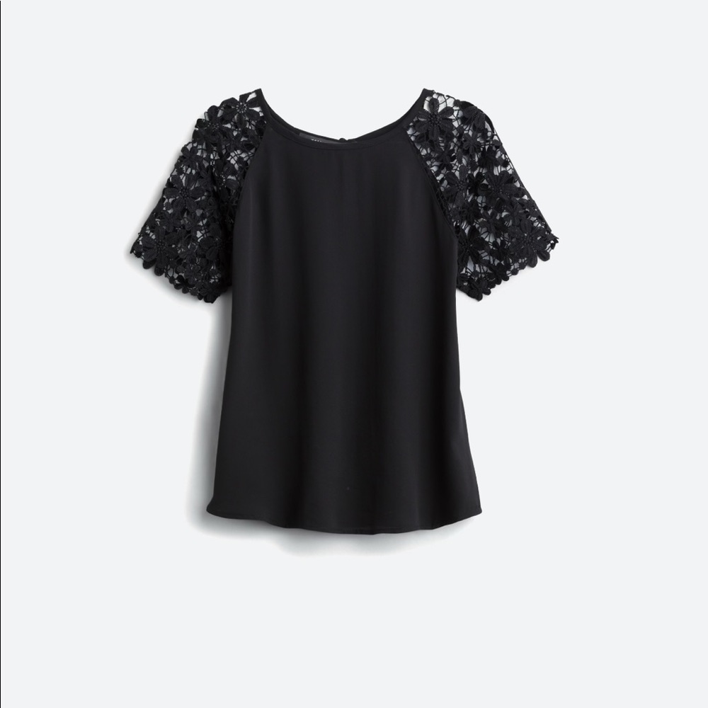 Black Lace detail blouse